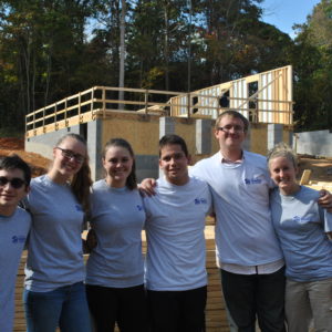 student build house wall raise