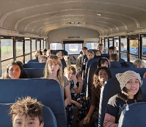 Video showing students doing the 6 7 meme